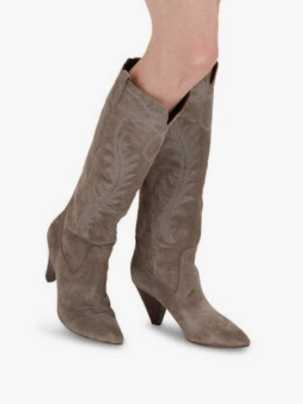Veronica Beard Woman Ballan Grey Suede Cowboy Boot size 5